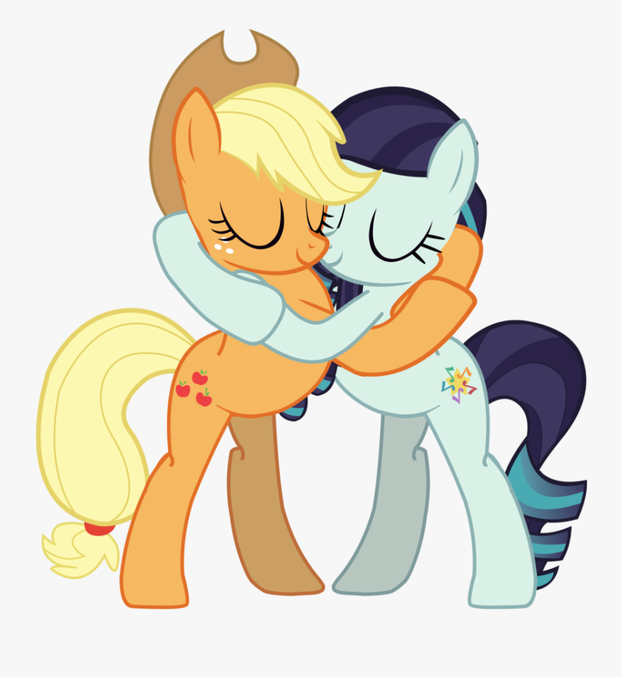 Mlp Hugging Aj And, Transparent Clipart