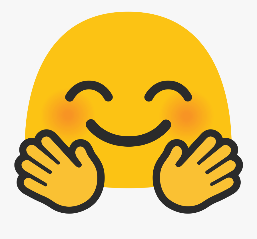Android Hugging Emoji Face, Transparent Clipart
