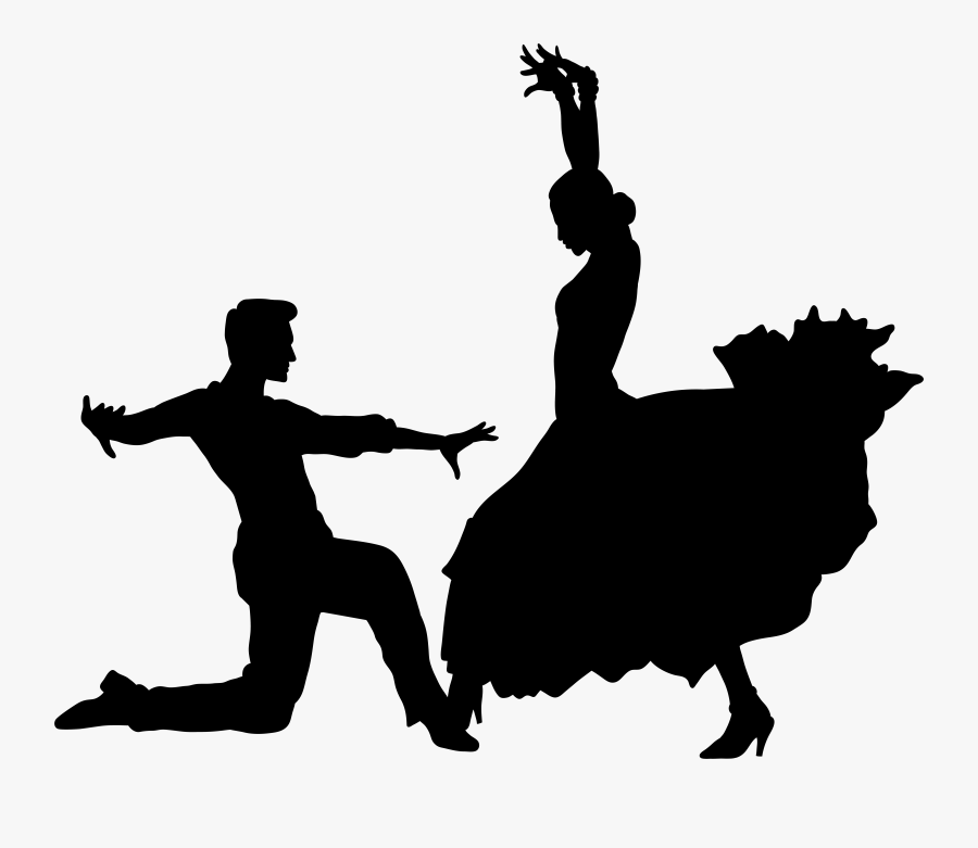 Flamenco Dancers Silhouette Png Transparent Clip Art, Transparent Clipart