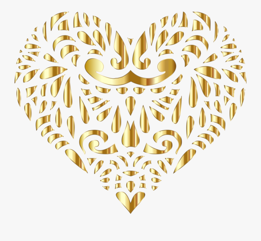 Heart,gold Heart,2018, Transparent Clipart
