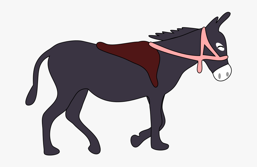 Donkey Is Smiling With A Saddle And A Pink Bridle - Bridle Clipart, Transparent Clipart