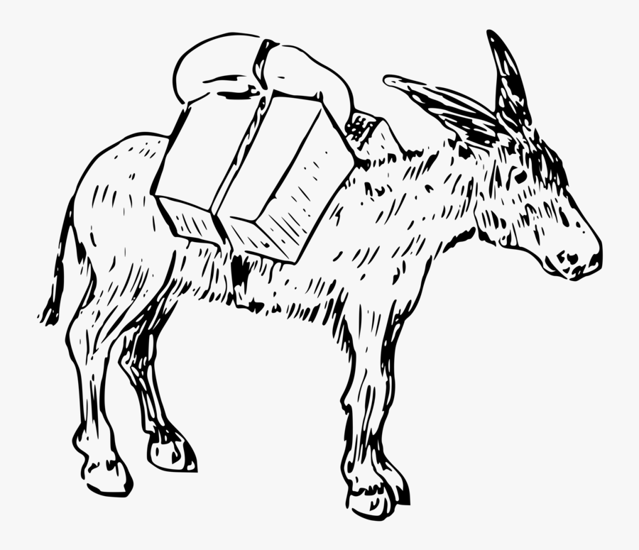 Photography - Donkey Luggage Clipart Drawing, Transparent Clipart