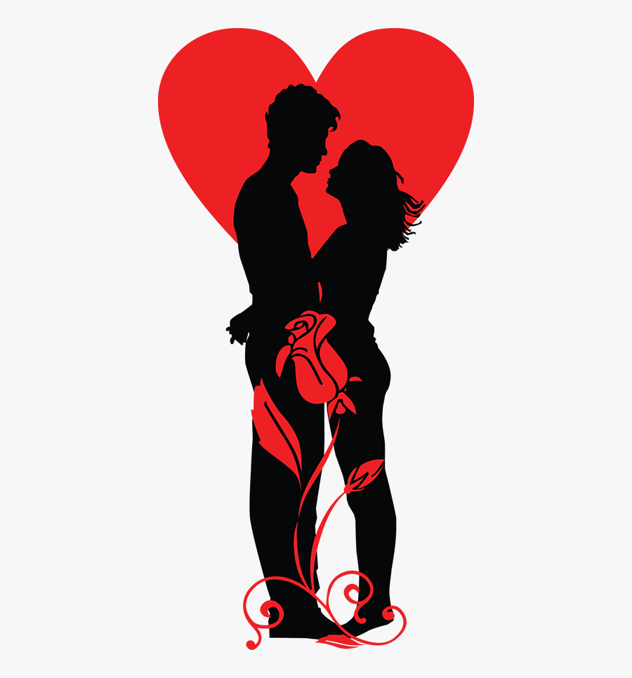 Romantic Couple Silhouette Clip - Romantic Couple Clipart, Transparent Clipart