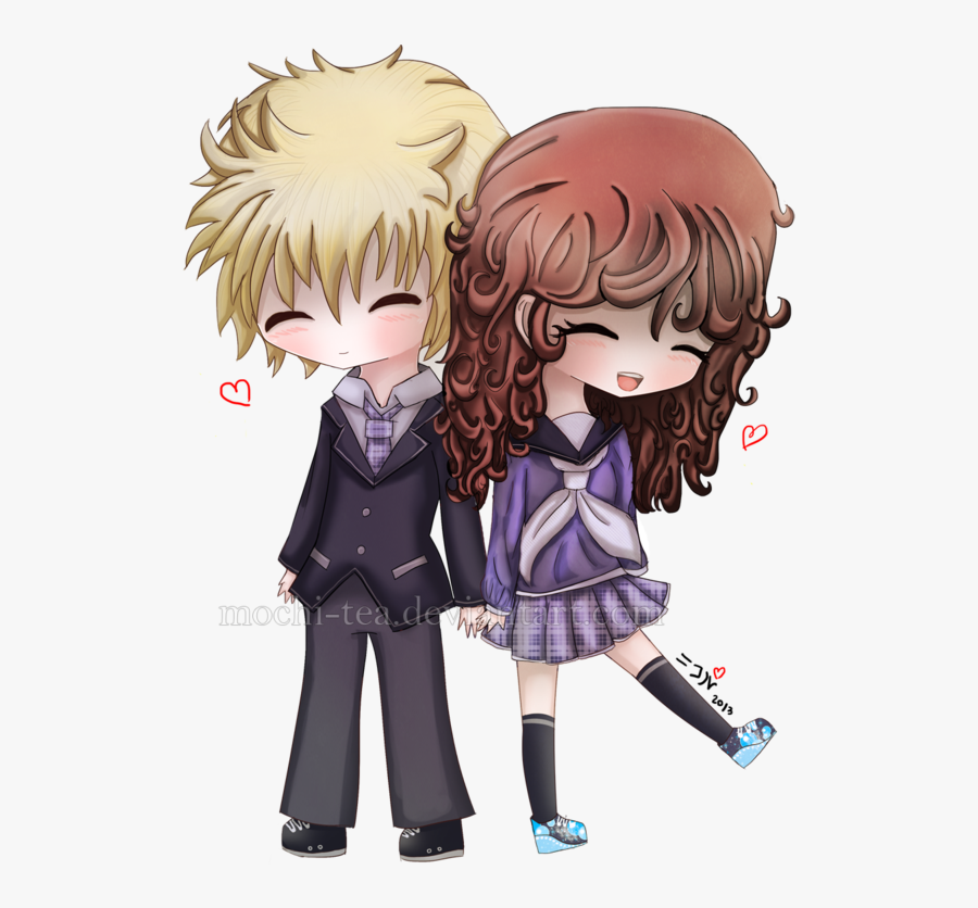 Cute Couple Cartoon Hugging - Anime Chibi Boy And Girl Png, Transparent Clipart