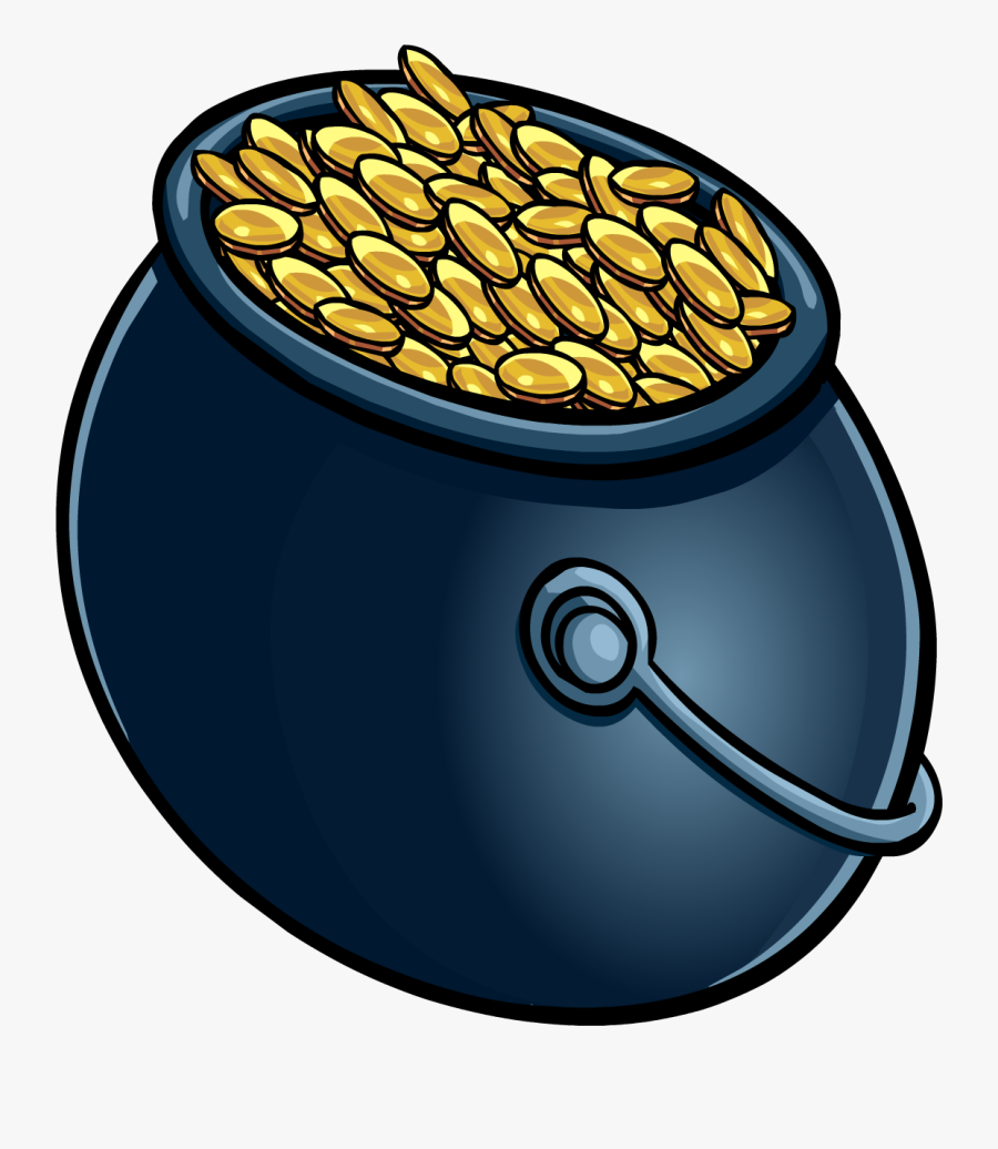 Svg Freeuse Rainbow And Pot Of Gold Clipart - Club Penguin Pins, Transparent Clipart