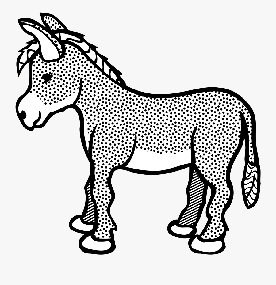 Donkey Drawing Outline At Getdrawings - Donkey Clipart Black And White, Transparent Clipart