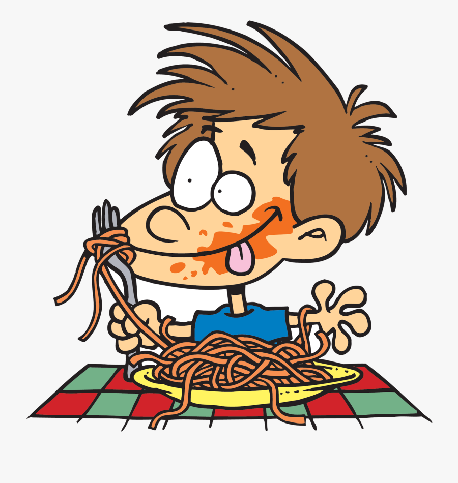 Eating Hd Fat People Pizza Cartoon Spaghetti Clipart - Eating Spaghetti Clipart, Transparent Clipart