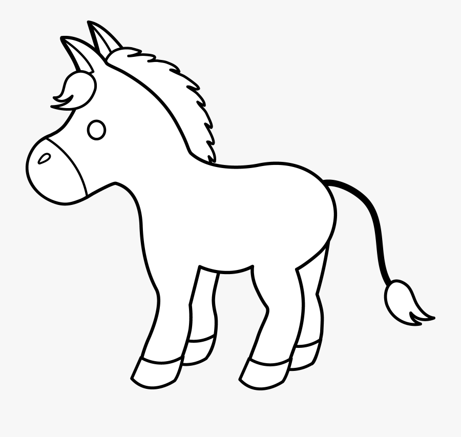 Coloring Page Eskayalitim Free - Donkey Clip Art Black And White, Transparent Clipart