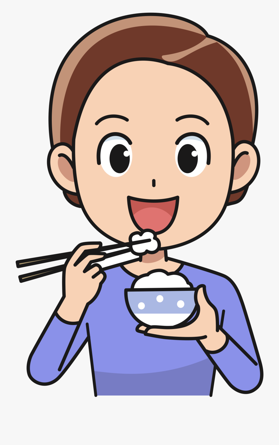 Man Eating Rice Medium - Eat Clipart Png, Transparent Clipart