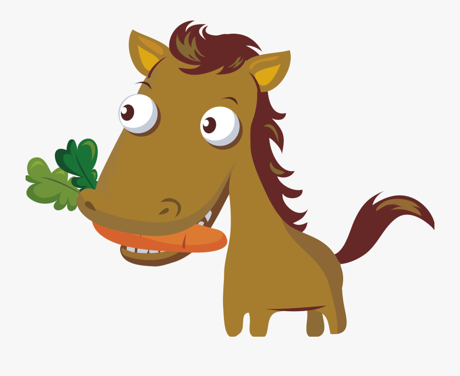 Thumb Image - Horse Eating Carrot Cartoon, Transparent Clipart