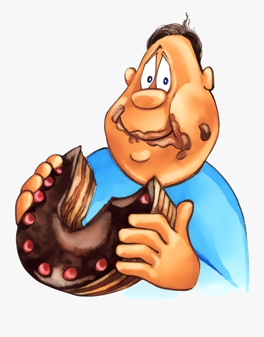 Clip Art Eating Cake Clipart - Fat Man Eating Cake Clipart, Transparent Clipart