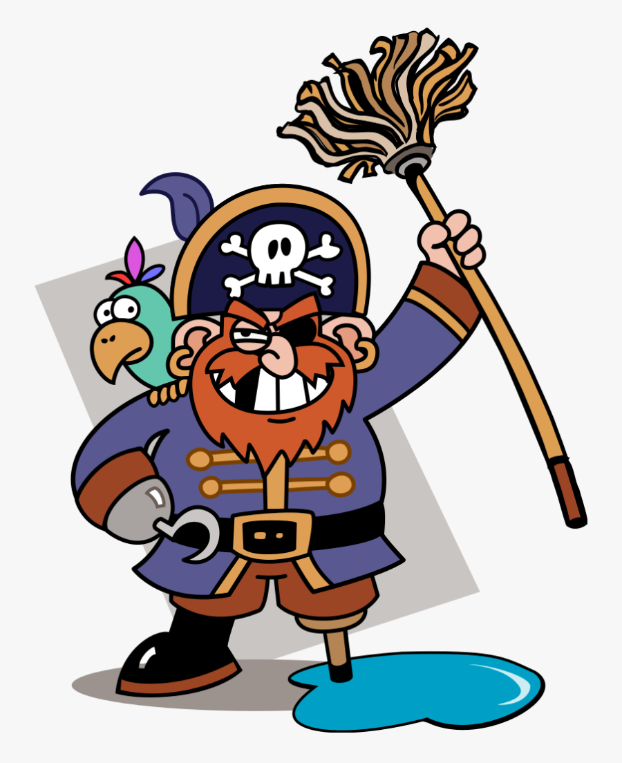 Piratey With Mop - Pirate Png, Transparent Clipart