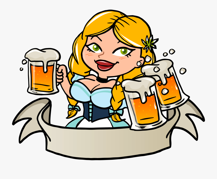 Beer Oktoberfest In Germany 2018 Cartoon Clip Art - German Beer Girl Cartoon, Transparent Clipart