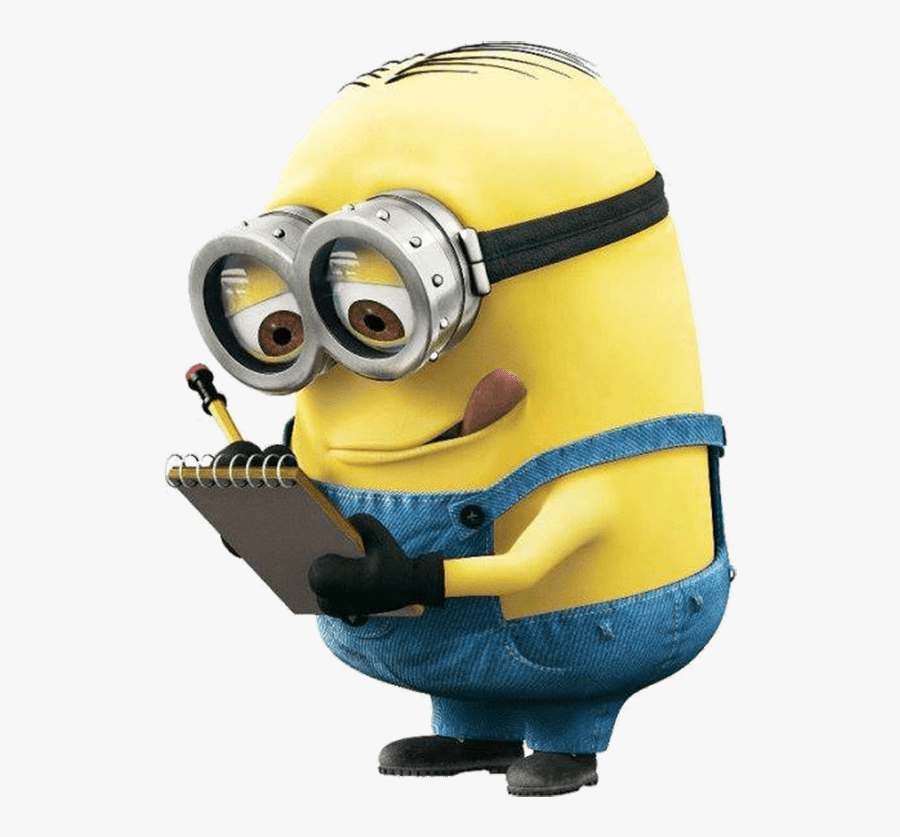 Minion Writing Notes Transparent Stick Png - Minion Writing Png, Transparent Clipart