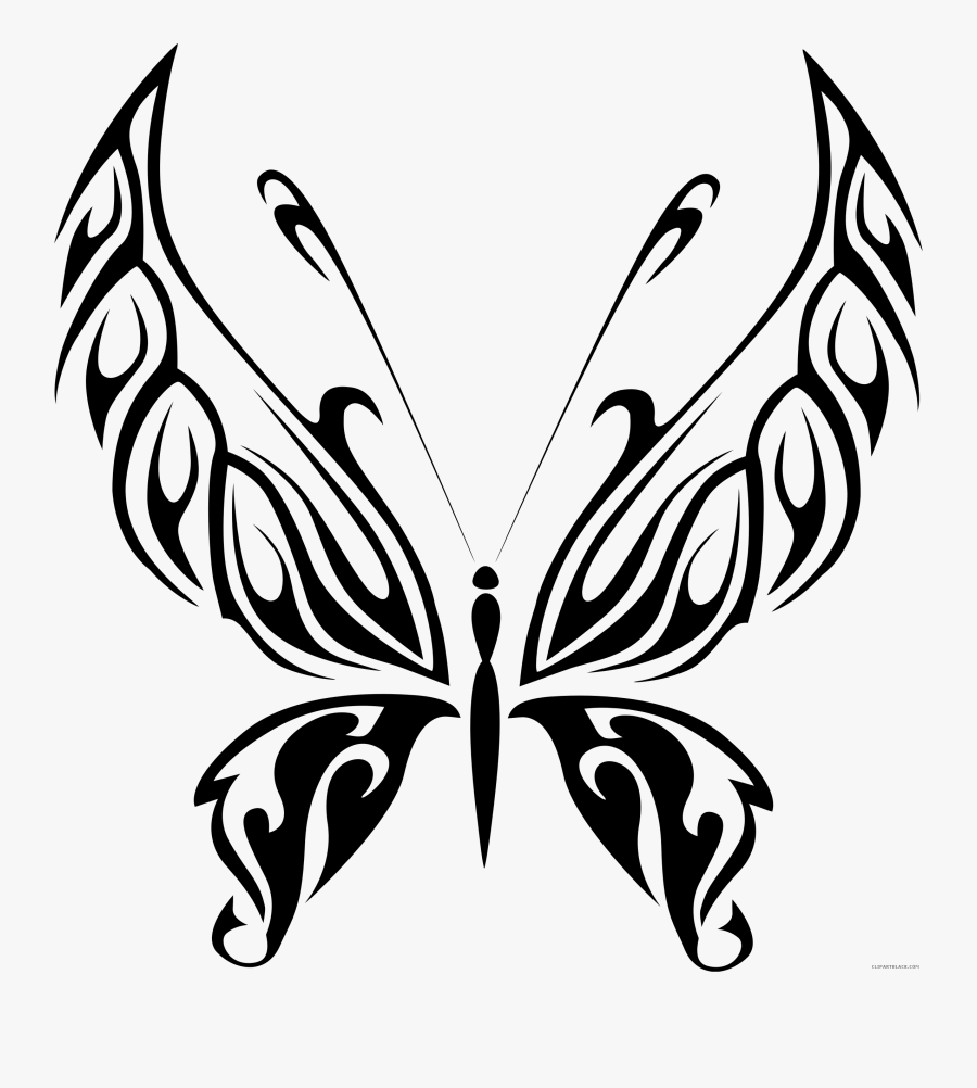 Butterfly Clipart Line Art, Transparent Clipart
