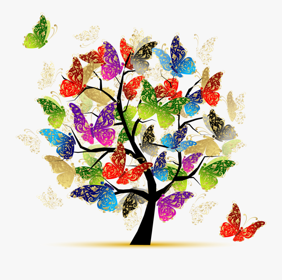 Donor Recognition » Butterfly Tree Illustration, Transparent Clipart