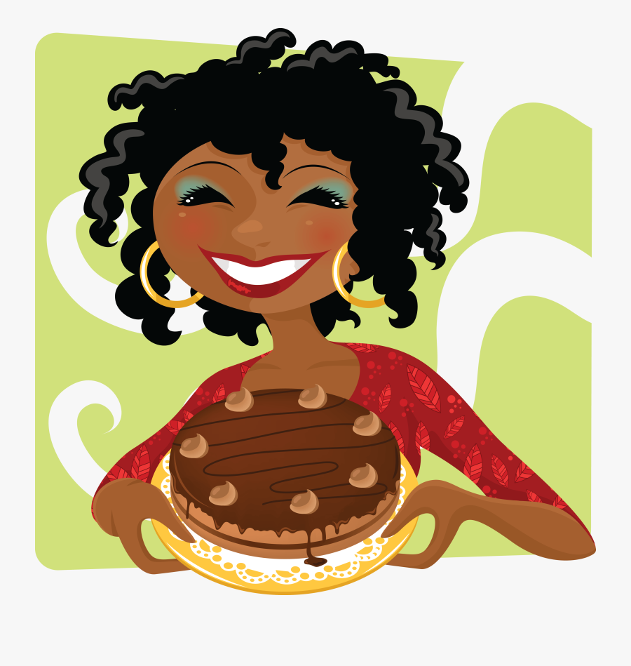 Woman With Cake, Transparent Clipart