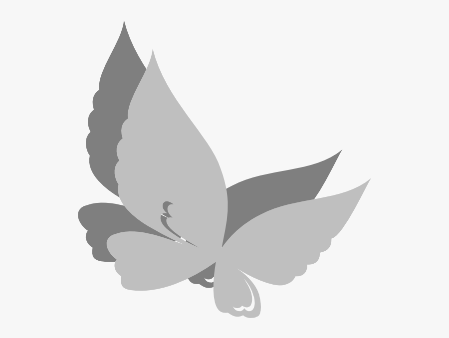 Grey Butterfly Clip Art At Clker, Transparent Clipart