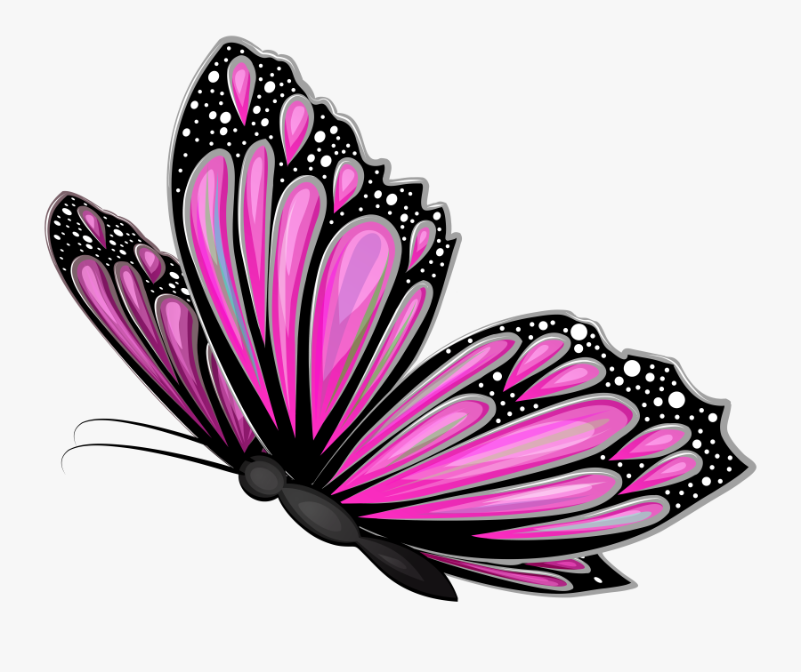Download Pink Butterfly Transparent Clipart Photo Top, Transparent Clipart
