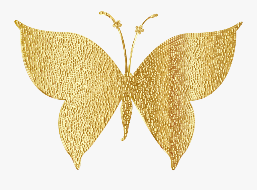 Clipart Gold Tiled Butterfly, Transparent Clipart