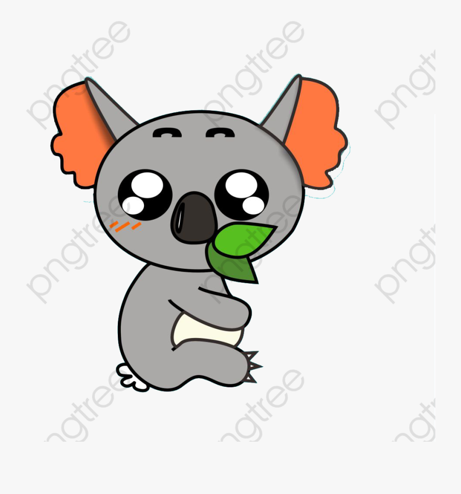 Cartoon Koala Eating Leaves, Koala Clipart, Cartoon, Transparent Clipart