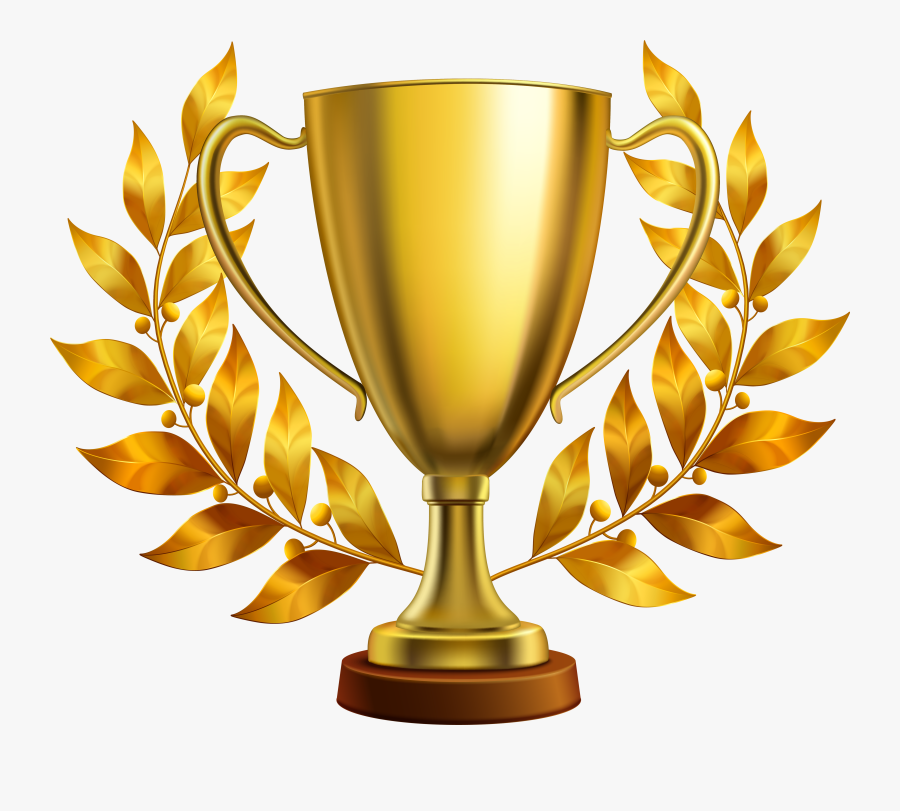 Gold Cup With Laurel Leaves Png Clipart Image, Transparent Clipart