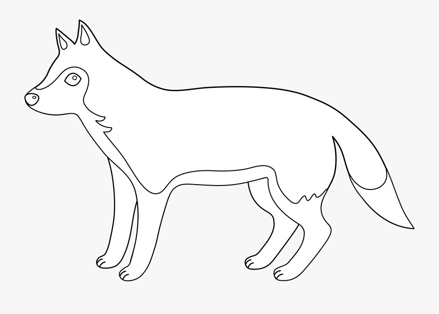 Colorable Wolf Line Art, Transparent Clipart