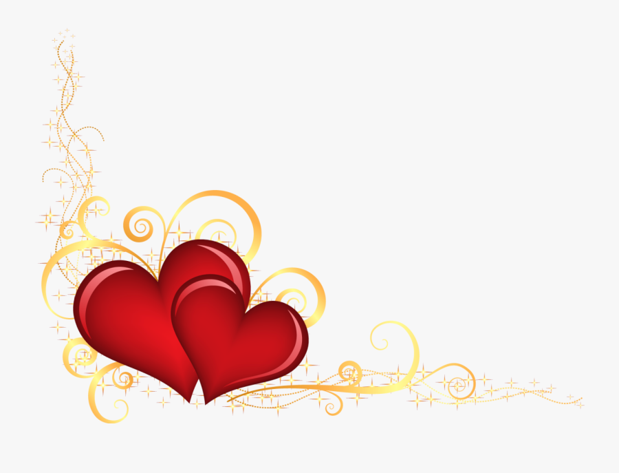 Hearts Border Png Gold Clipart , Png Download, Transparent Clipart