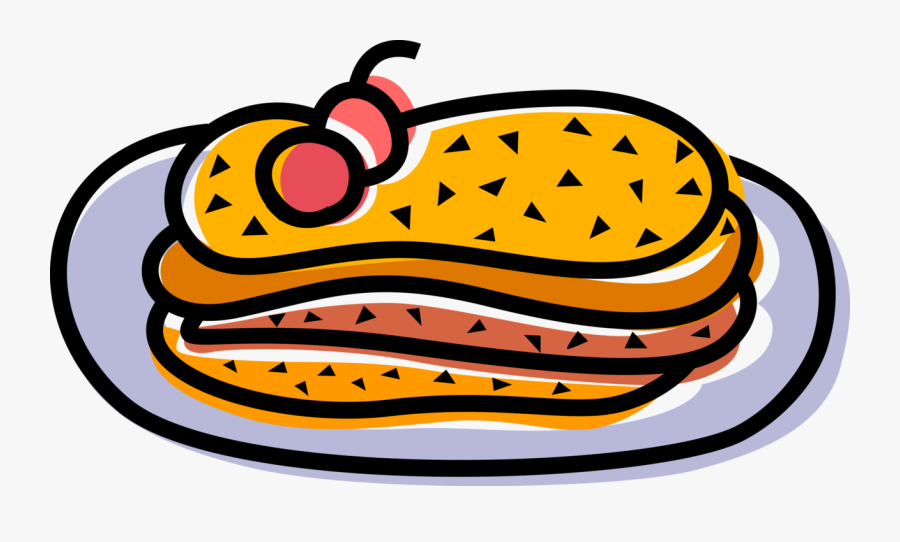 Vector Illustration Of Sandwich Sliced Cheese Or Meat, Transparent Clipart