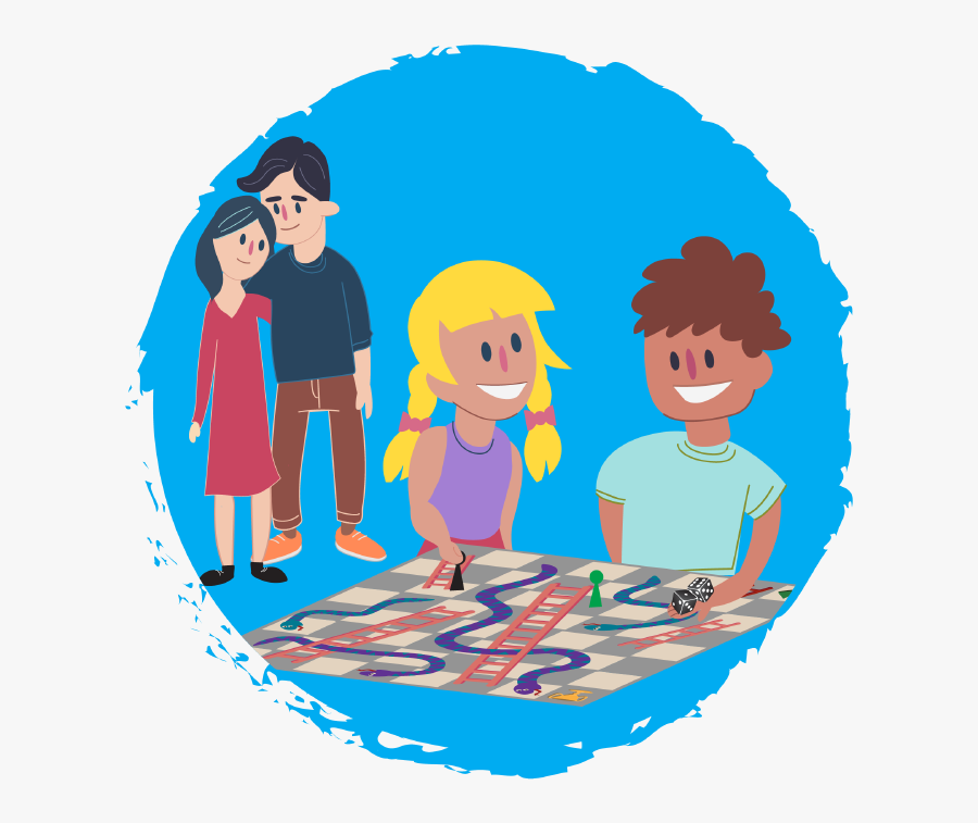 Stepbrother And Sister Playing Board Games Clipart, Transparent Clipart