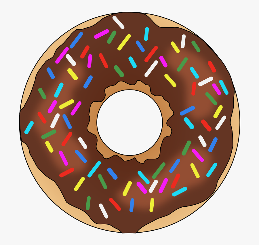 Rainbow Sprinkles Donut - Transparent Background Donut Clip Art, Transparent Clipart