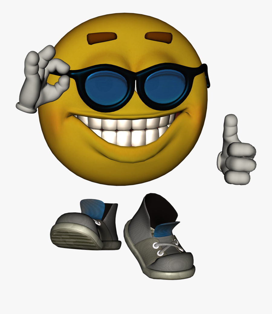 Clip Art Guy With Thumbs Up - Sunglasses Thumbs Up Emoji, Transparent Clipart