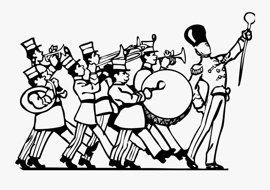 Marching Band Clipart Black And White, Transparent Clipart