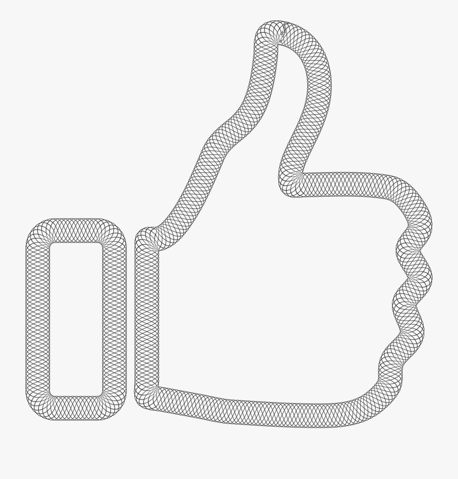 Guilloche Thumbs Up Vector Clipart Image, Transparent Clipart