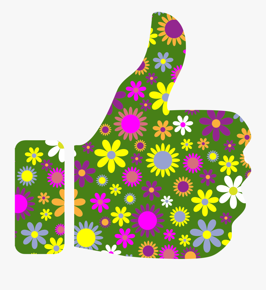 Clipart Of Thumbs Up And Thumbs Down Thumbs Up With Flowers Free Transparent Clipart Clipartkey