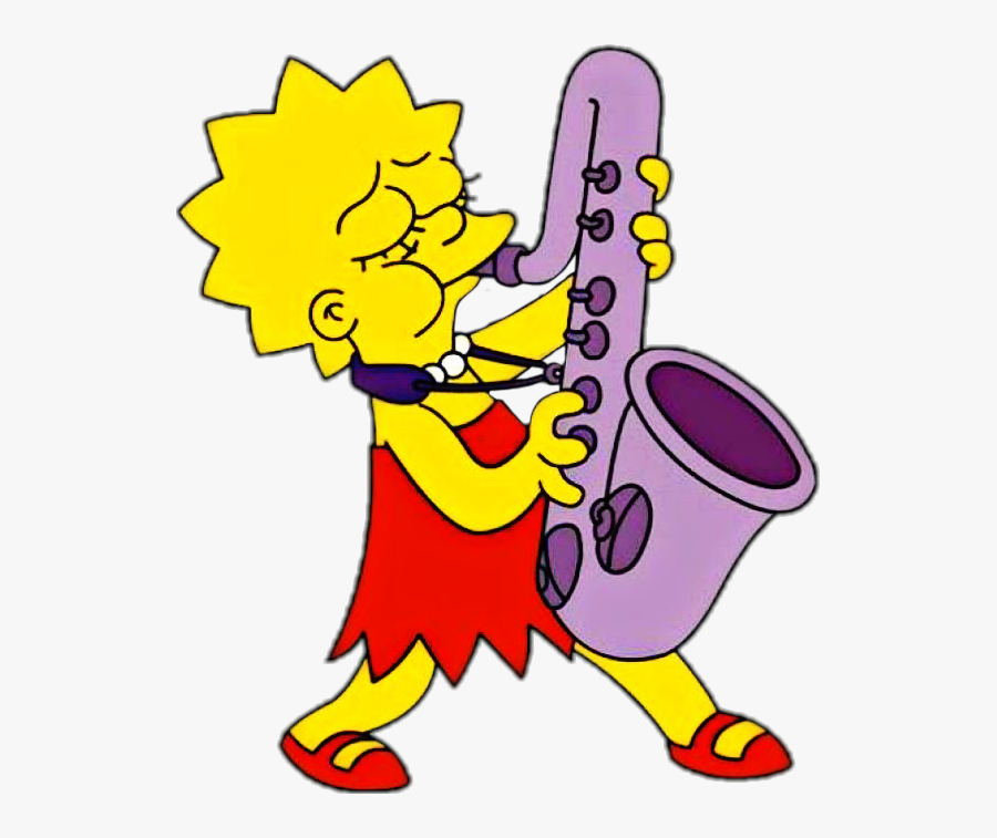 #saxophone #lisasimpson - Lisa Simpson With Saxophone, Transparent Clipart