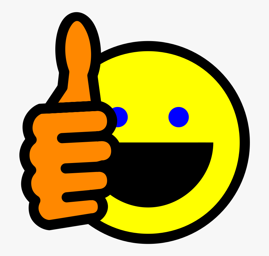 Transparent Thumbs Up Clip Art - Green Smiley With Thumbs Up, Transparent Clipart