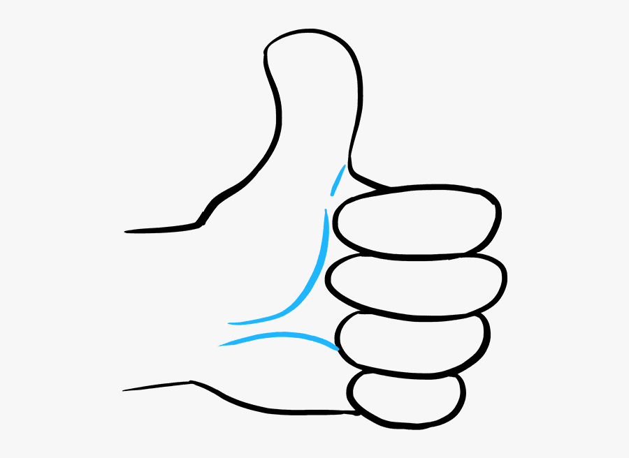 How To Draw Thumbs Up Sign - Line Drawing Thumb, Transparent Clipart