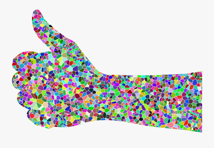 Prismatic Tiled Thumbs Up Hand Clip Arts - Thumbs Up Rainbow Transparent, Transparent Clipart