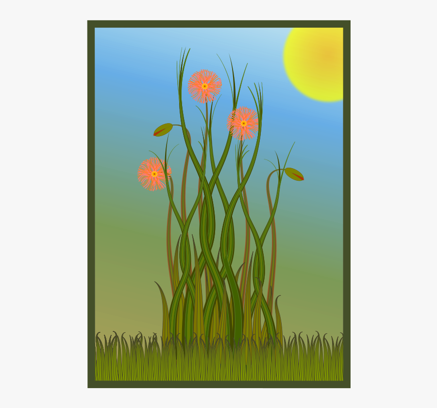 Grass And Flowers - Flower, Transparent Clipart