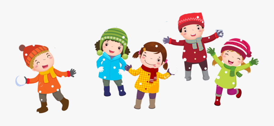 Playing In The Snow - Winter Kids Clip Art, Transparent Clipart