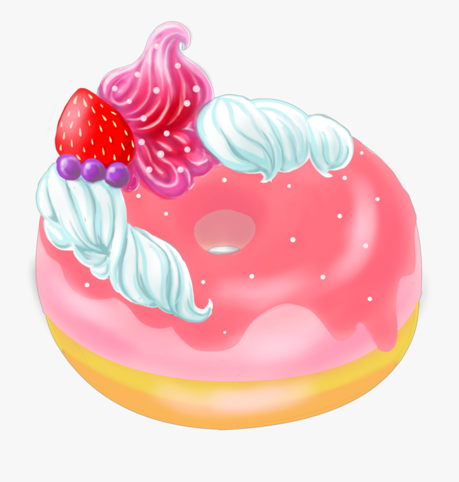 #ftestickers #clipart #donut #doughnut #colorful #pink - Cake, Transparent Clipart
