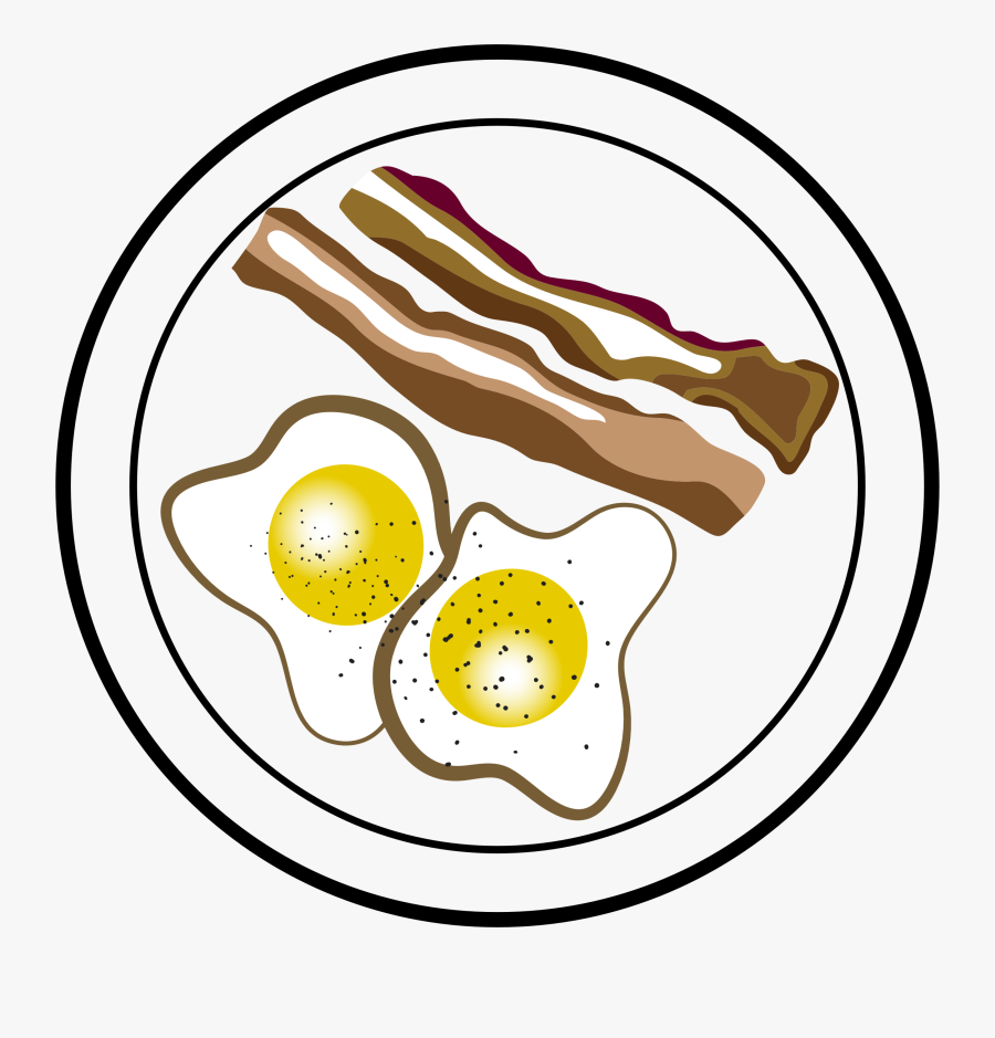 Clipart - Bacon And Eggs Clipart, Transparent Clipart
