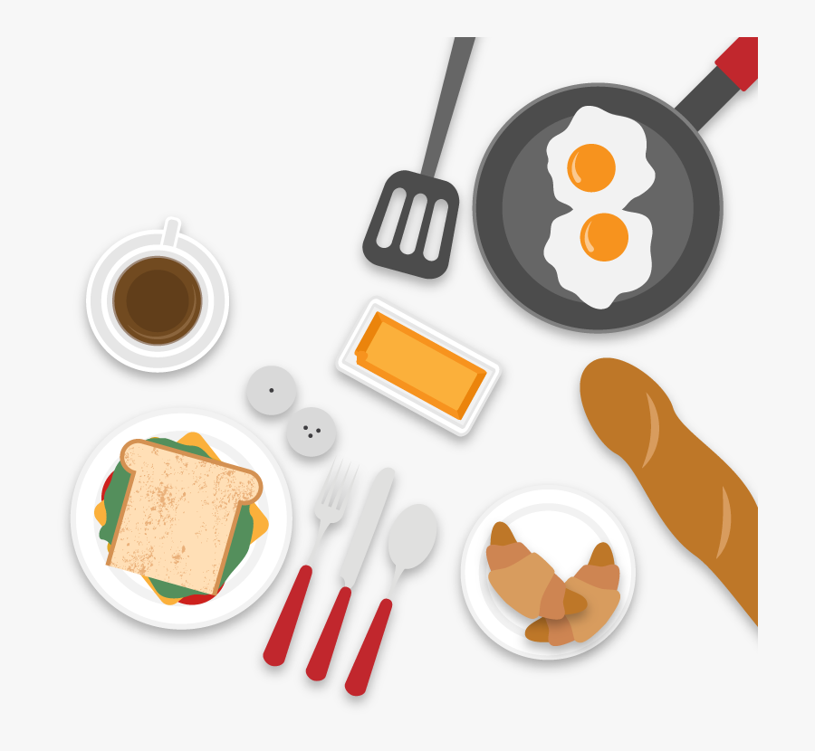 Coffee Breakfast Brunch Food Drink - Breakfast Vector Png, Transparent Clipart