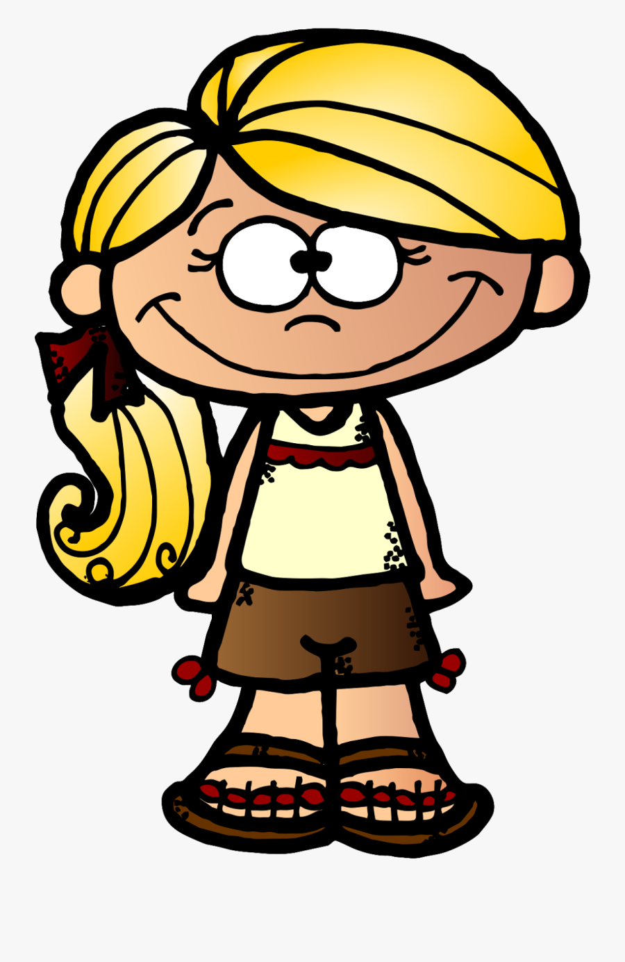 Softball Clipart Sister - Black And White Clipart Girl, Transparent Clipart