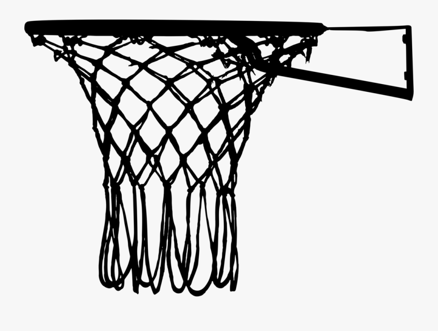 Net,basketball Hoop,black White M - Basketball Hoop Silhouette Png, Transparent Clipart