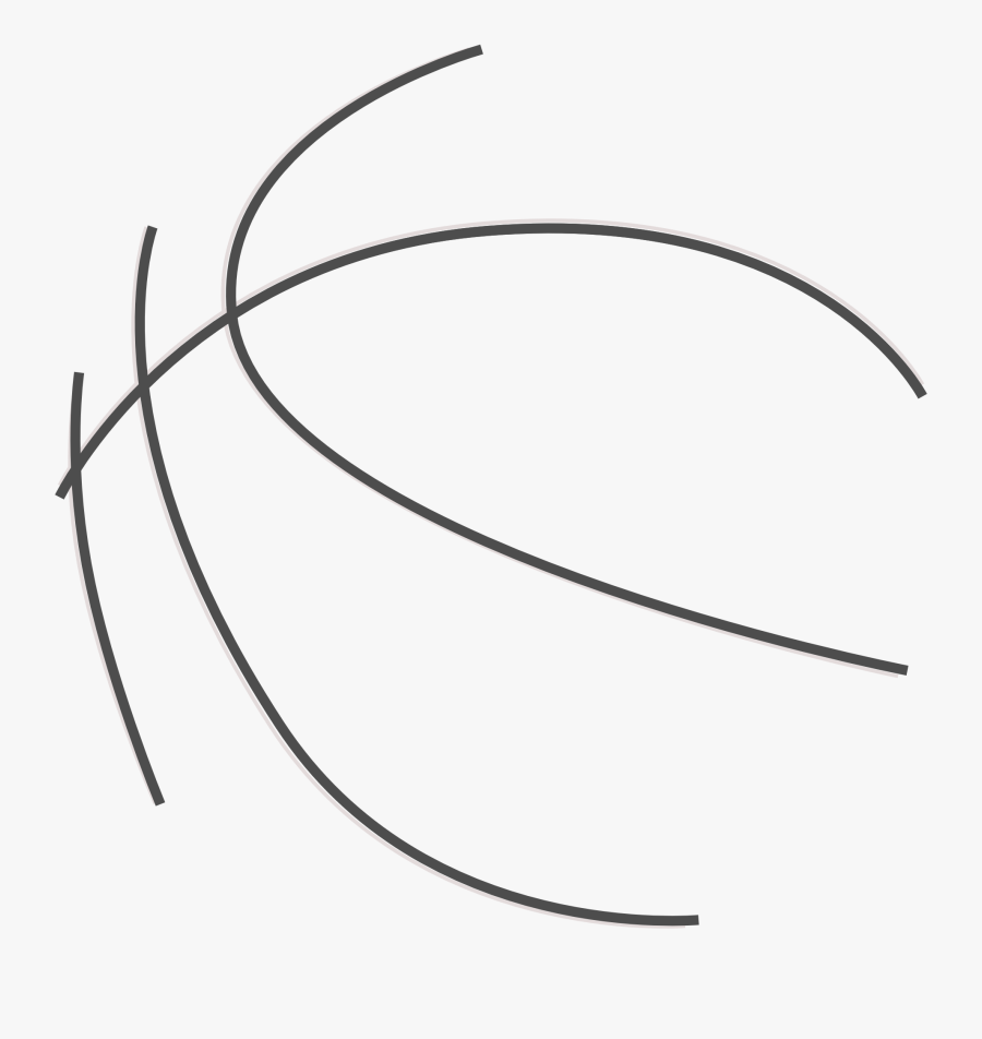 Basketball Black And White Basketball Hoop Clipart - Basketball Outline Clipart, Transparent Clipart