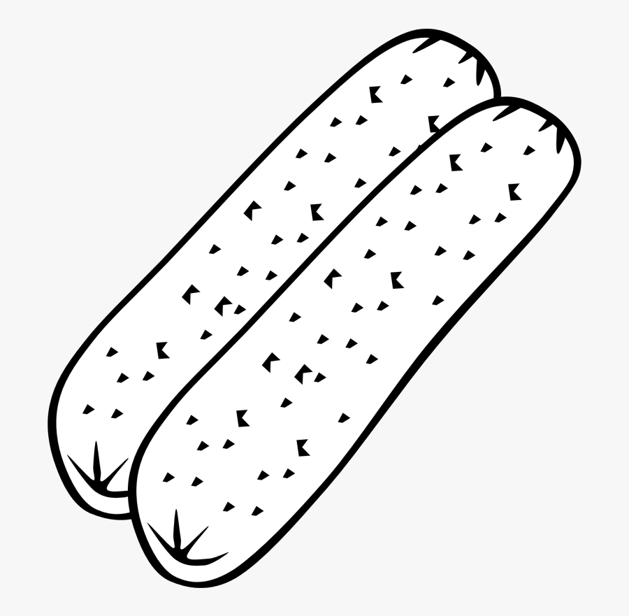 Free Vector Breakfast Sausage Clip Art - Hotdog Clipart Black And White, Transparent Clipart