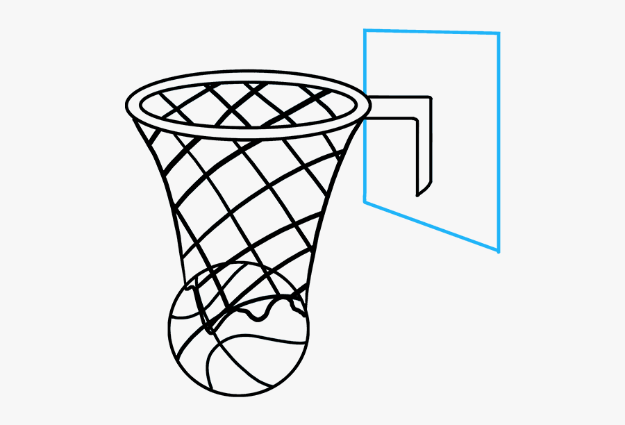 Basketball Clipart Swoosh - Basketball Hoop Drawing Easy, Transparent Clipart