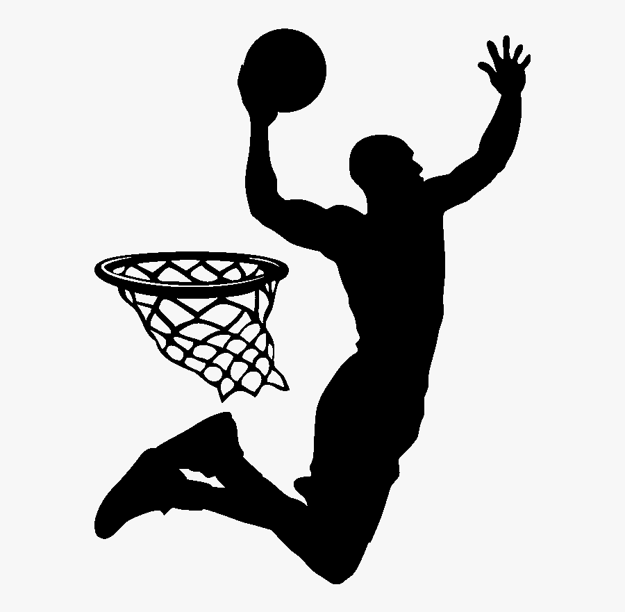 Stickers De Silhouettes Et Personnages Sticker Clipart - Basketball Dunk Silhouette Png, Transparent Clipart